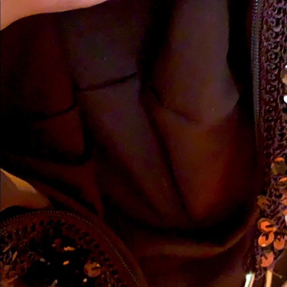 Slinky sequined chocolate hobo bag! - Picture 4 of 5